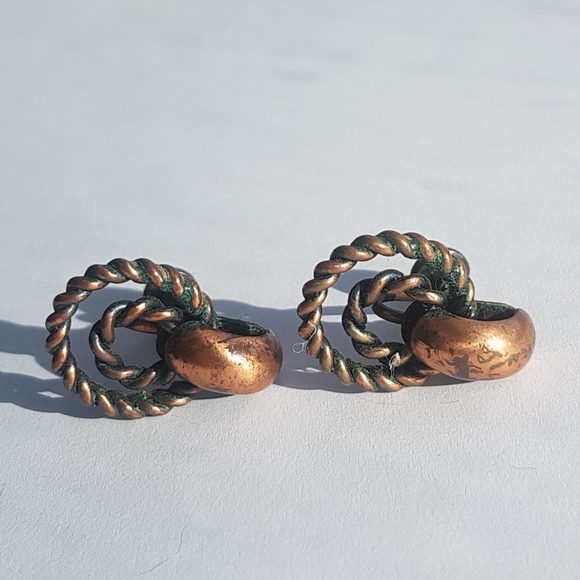 Vintage/Antique Screw-on Copper Earrings - Picture 5 of 10